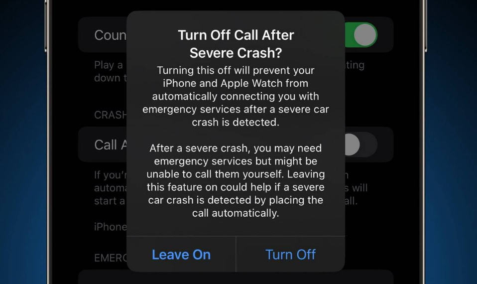 长武苹果14维修分享 iPhone 14 和 Apple Watch 上关闭崩溃检测 